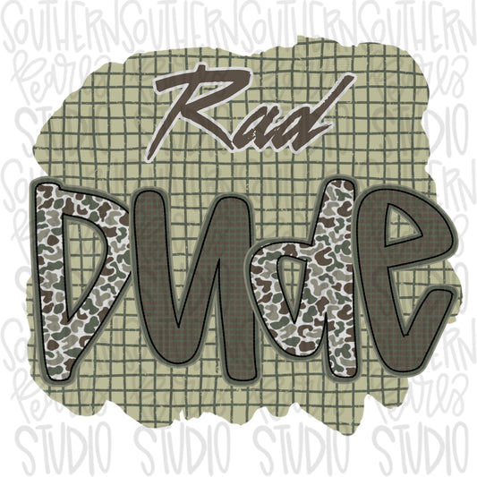 Rad dude camo | Fathers Day | front and back designs | Sublimation Design | Digital Download | Women’s, Kids Shirt PNG