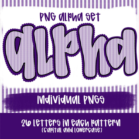 Seersucker Alpha Purple | PNG Font | Sublimation Design | Digital Download | Women’s, Kids Shirt PNG