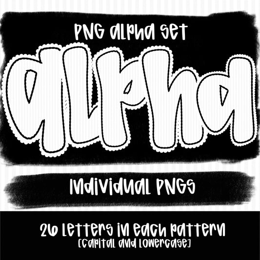 Seersucker Alpha white | PNG Font | Sublimation Design | Digital Download | Women’s, Kids Shirt PNG