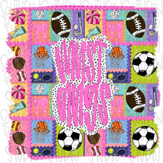 Mustangs | Mascot in frame | sports stamp collage | football, basketball, baseball, soccer, volleyball, tennis, cheer, golf | PNG download
