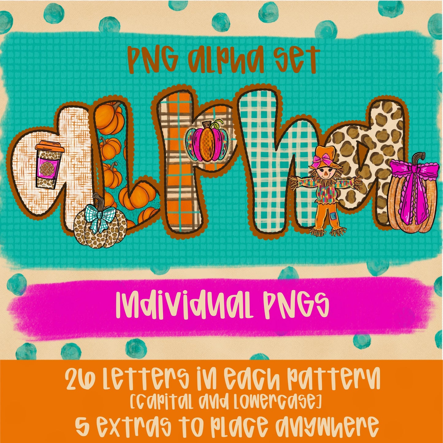 Fall alpha with extras | PNG Font | Sublimation Design | Digital Download | Women’s, Kids Shirt PNG