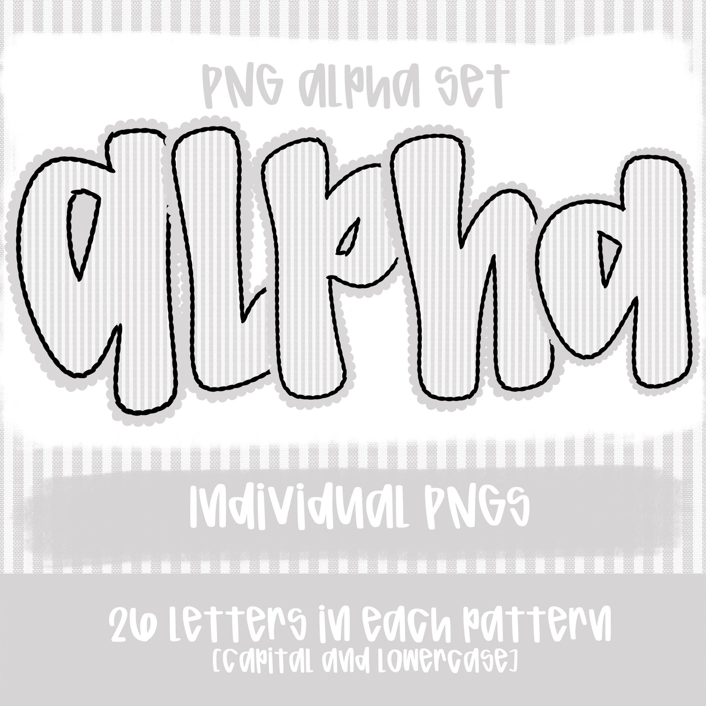 Seersucker Alpha silver | PNG Font | Sublimation Design | Digital Download | Women’s, Kids Shirt PNG