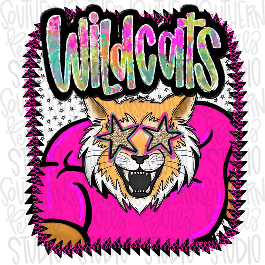 Pink Jersey Mascot Wildcats | Sublimation Design | Digital Download | Women’s, Kids Shirt PNG