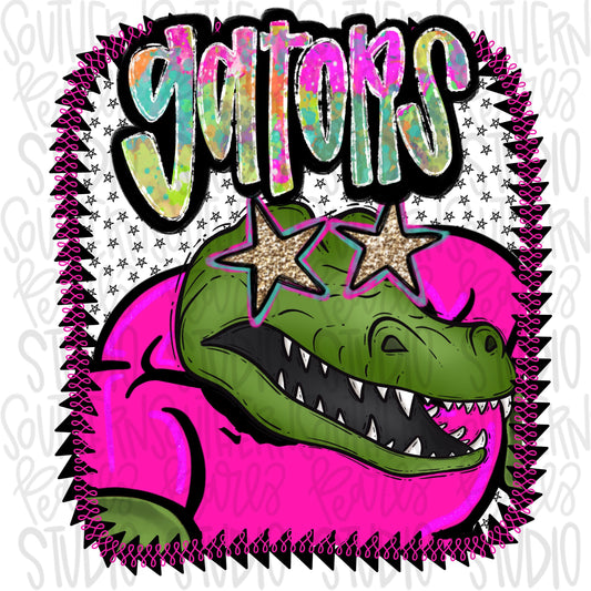Pink Jersey Mascot Gators | Sublimation Design | Digital Download | Women’s, Kids Shirt PNG