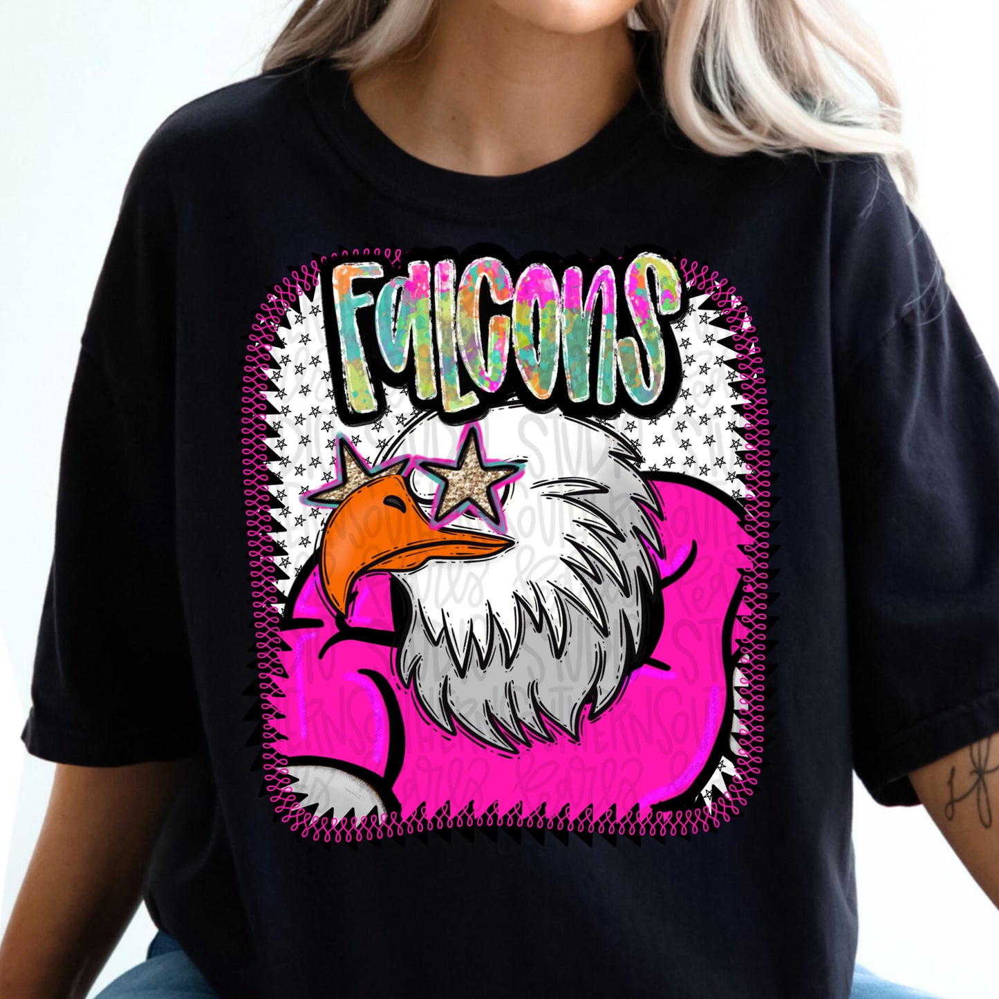 Pink Jersey Mascot falcons | Sublimation Design | Digital Download | Women’s, Kids Shirt PNG