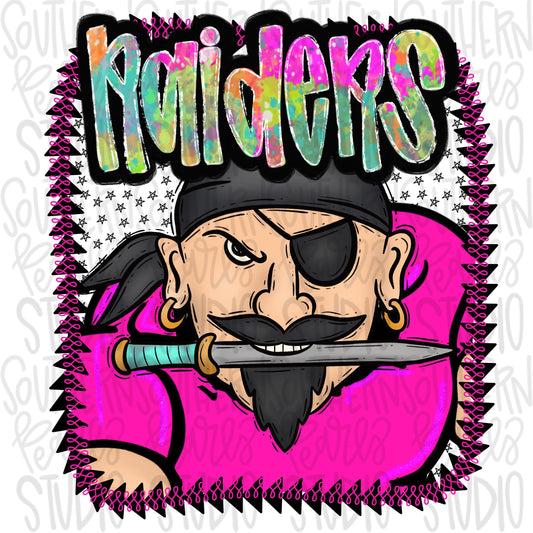 Pink Jersey Mascot raiders | Sublimation Design | Digital Download | Women’s, Kids Shirt PNG