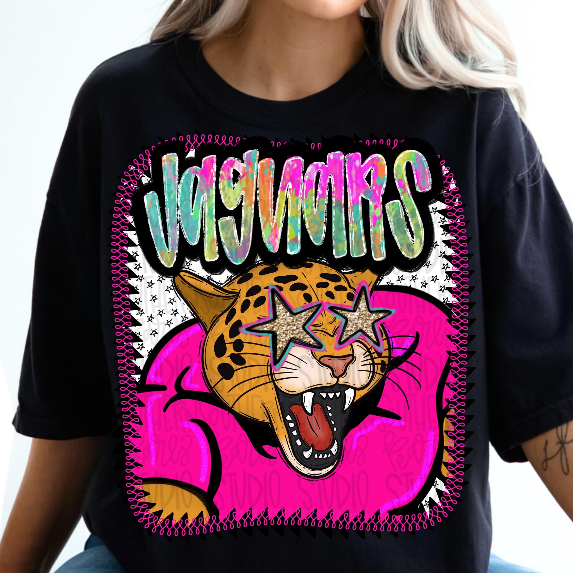 Pink Jersey Mascot Jaguars | Sublimation Design | Digital Download | Women’s, Kids Shirt PNG