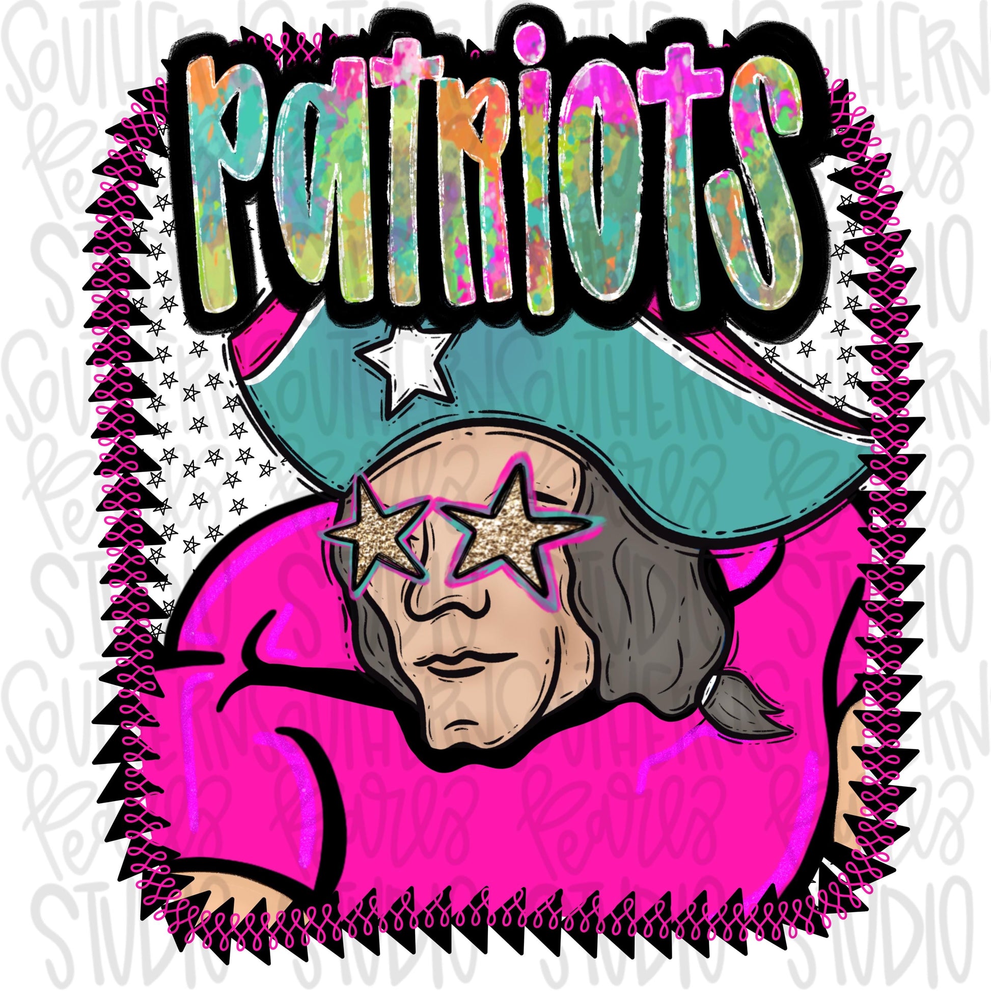 Pink Jersey Mascot patriots | Sublimation Design | Digital Download | Women’s, Kids Shirt PNG