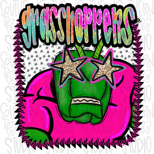 Pink Jersey Mascot grasshoppers | Sublimation Design | Digital Download | Women’s, Kids Shirt PNG
