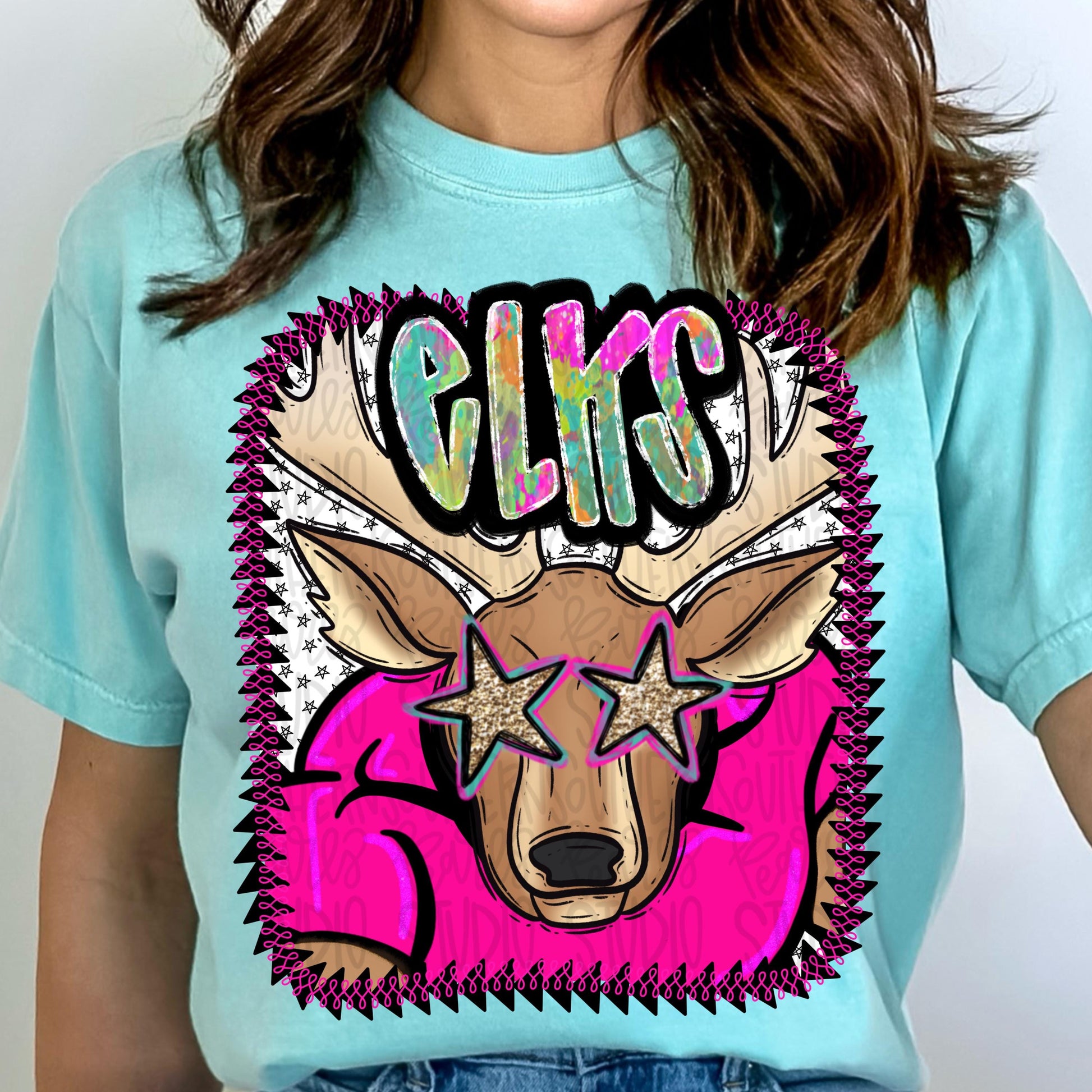 Pink Jersey Mascot elks | Sublimation Design | Digital Download | Women’s, Kids Shirt PNG