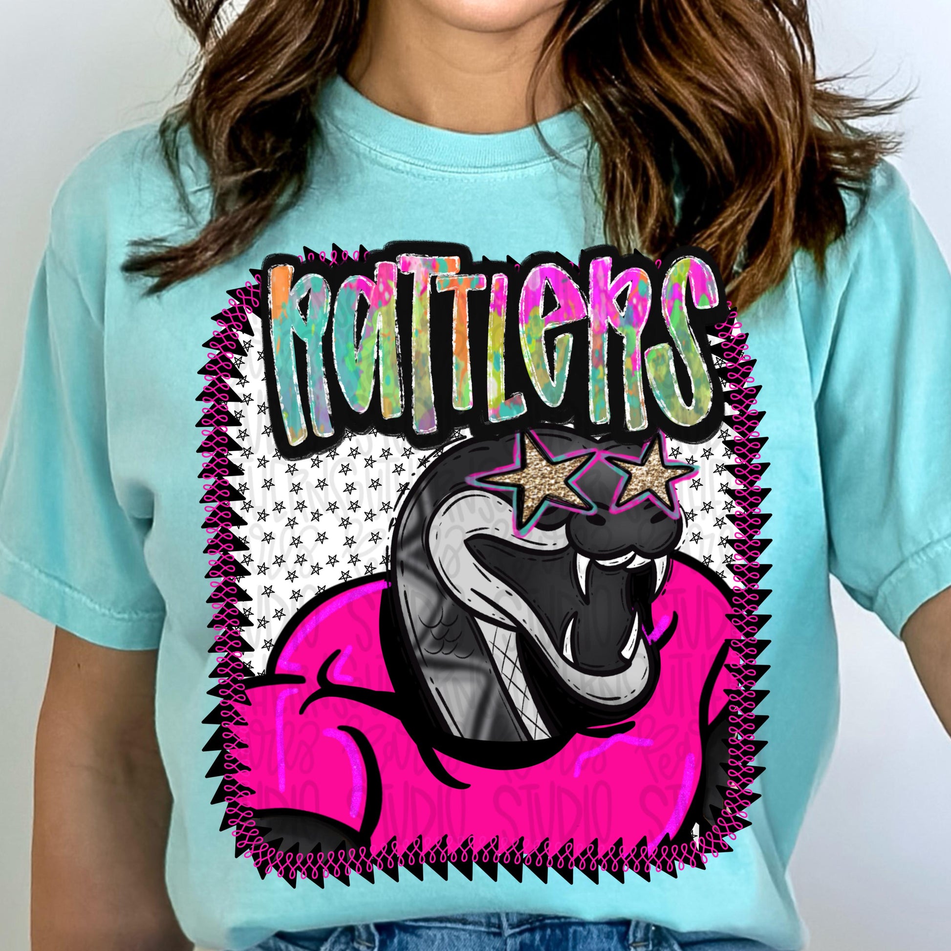 Pink Jersey Mascot rattlers | Sublimation Design | Digital Download | Women’s, Kids Shirt PNG