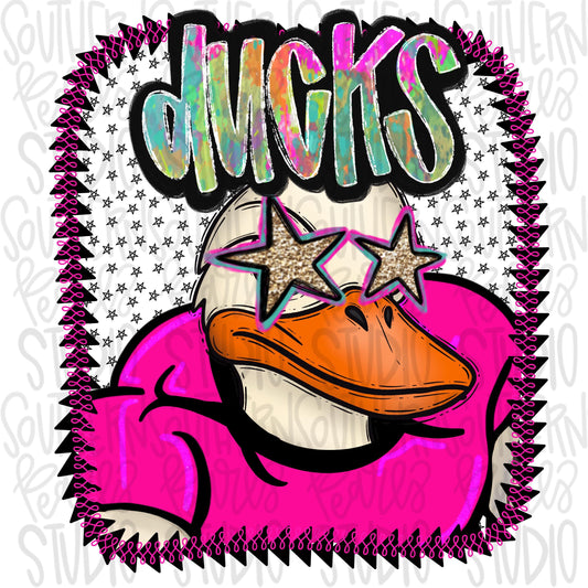 Pink Jersey Mascot ducks | Sublimation Design | Digital Download | Women’s, Kids Shirt PNG