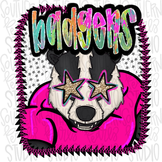 Pink Jersey Mascot badgers | Sublimation Design | Digital Download | Women’s, Kids Shirt PNG