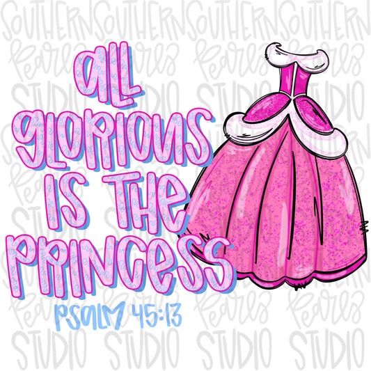 All glorious is the princess costume | Halloween | Sublimation Design | Digital Download | Women’s, Kids Shirt PNG