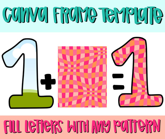 Canva Frame Template Numbers | Fill your own font | Sublimation Design | Digital Download | Women’s, Kids Shirt PNG