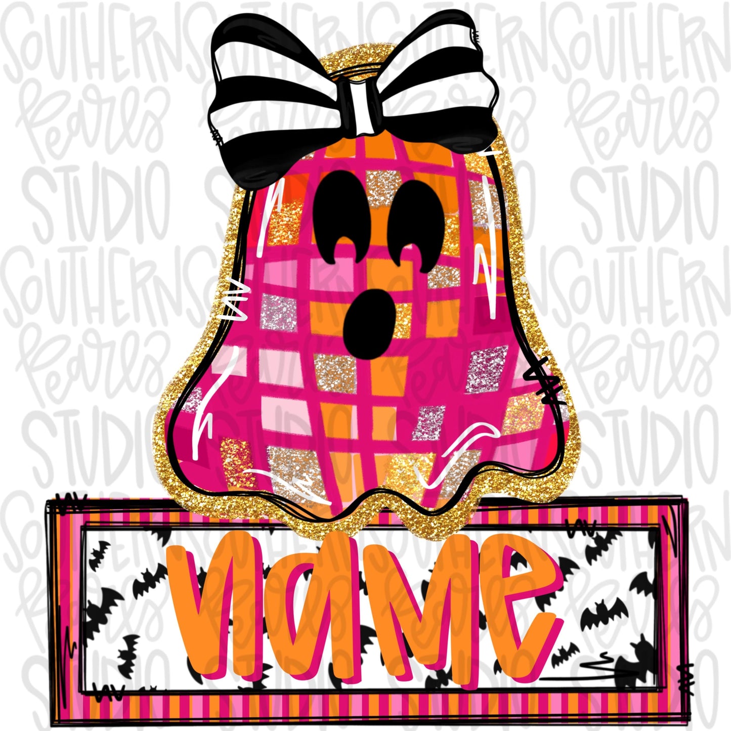 Disco ghost with name patch girl | Halloween | Sublimation Design | Digital Download | Women’s, Kids Shirt PNG