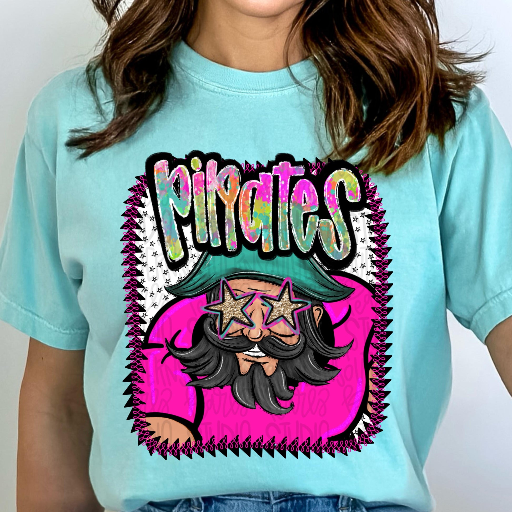 Pink Jersey Mascot Pirates | Sublimation Design | Digital Download | Women’s, Kids Shirt PNG