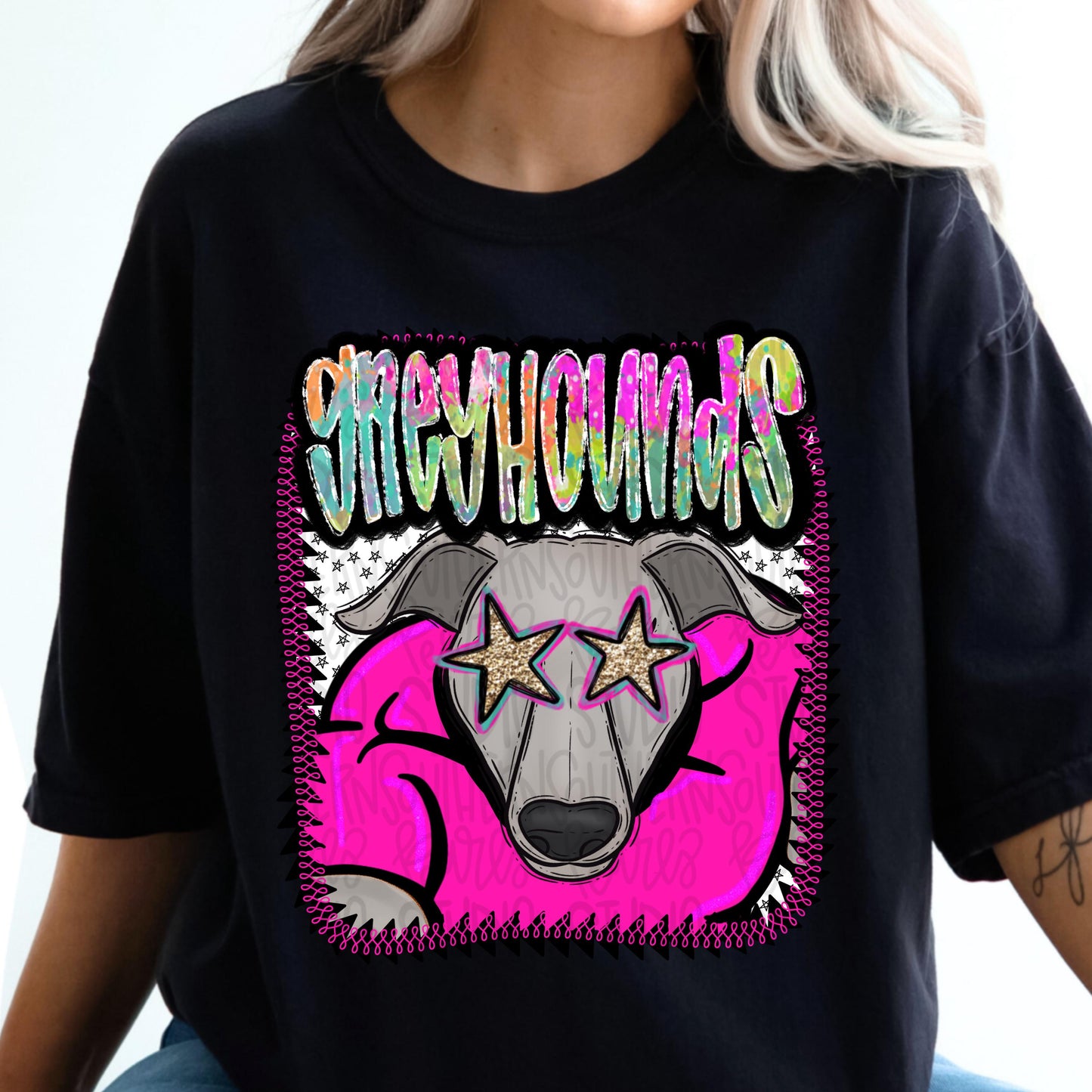 Pink Jersey Mascot Greyhounds | Sublimation Design | Digital Download | Women’s, Kids Shirt PNG
