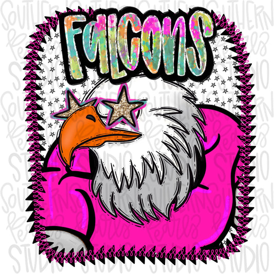 Pink Jersey Mascot falcons | Sublimation Design | Digital Download | Women’s, Kids Shirt PNG