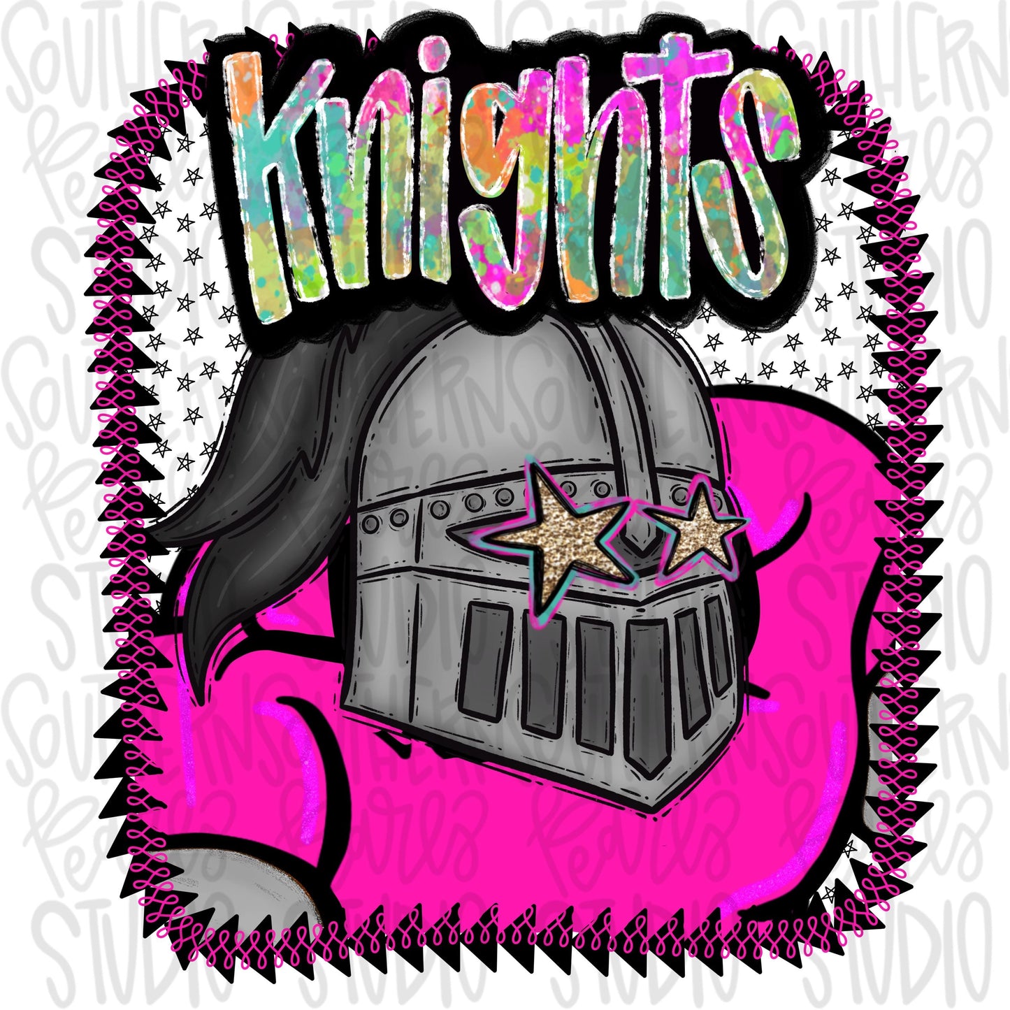 Pink Jersey Mascot knights | Sublimation Design | Digital Download | Women’s, Kids Shirt PNG