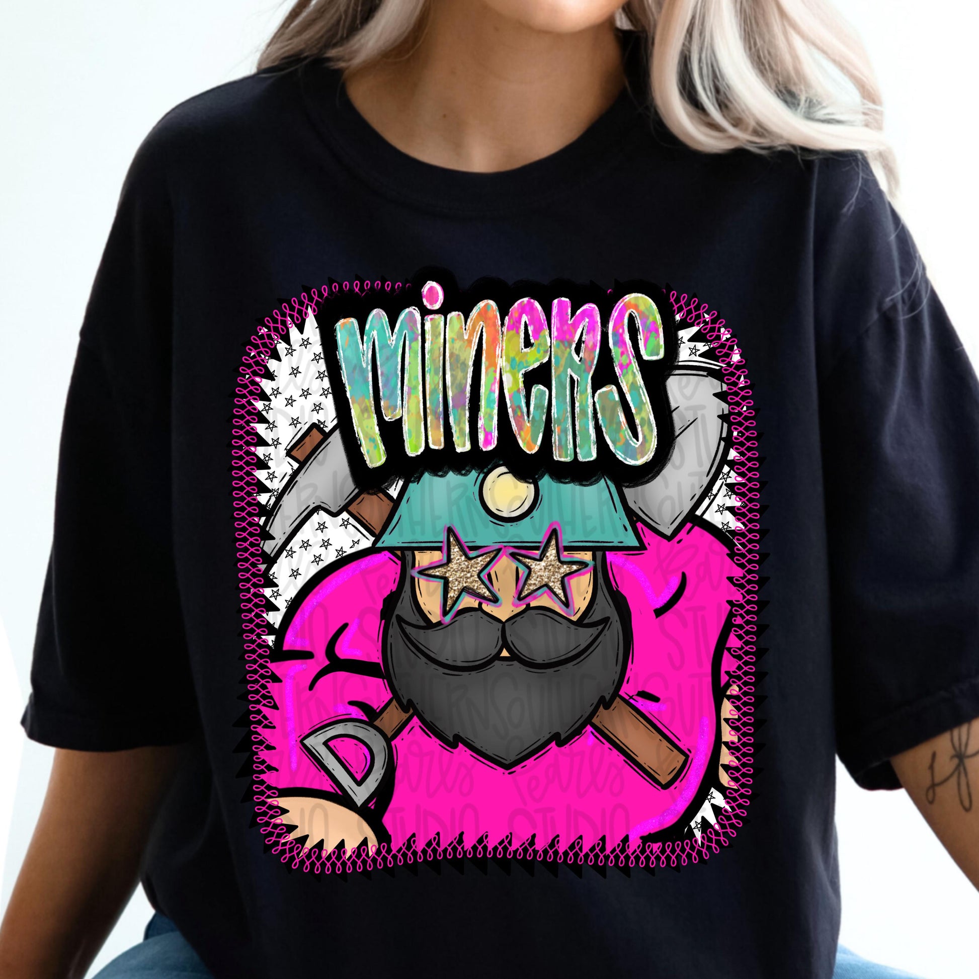 Pink Jersey Mascot miners | Sublimation Design | Digital Download | Women’s, Kids Shirt PNG