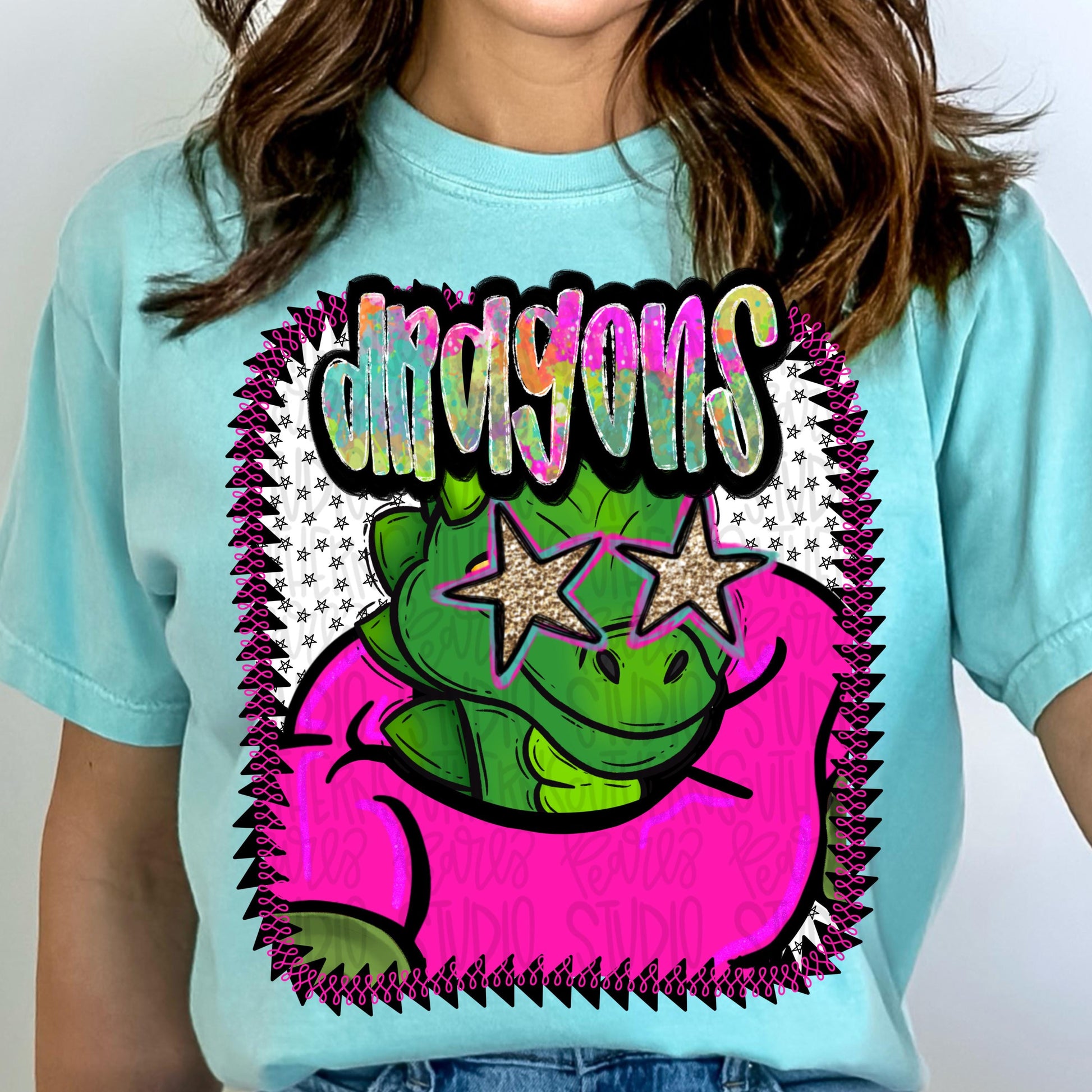 Pink Jersey Mascot dragons | Sublimation Design | Digital Download | Women’s, Kids Shirt PNG