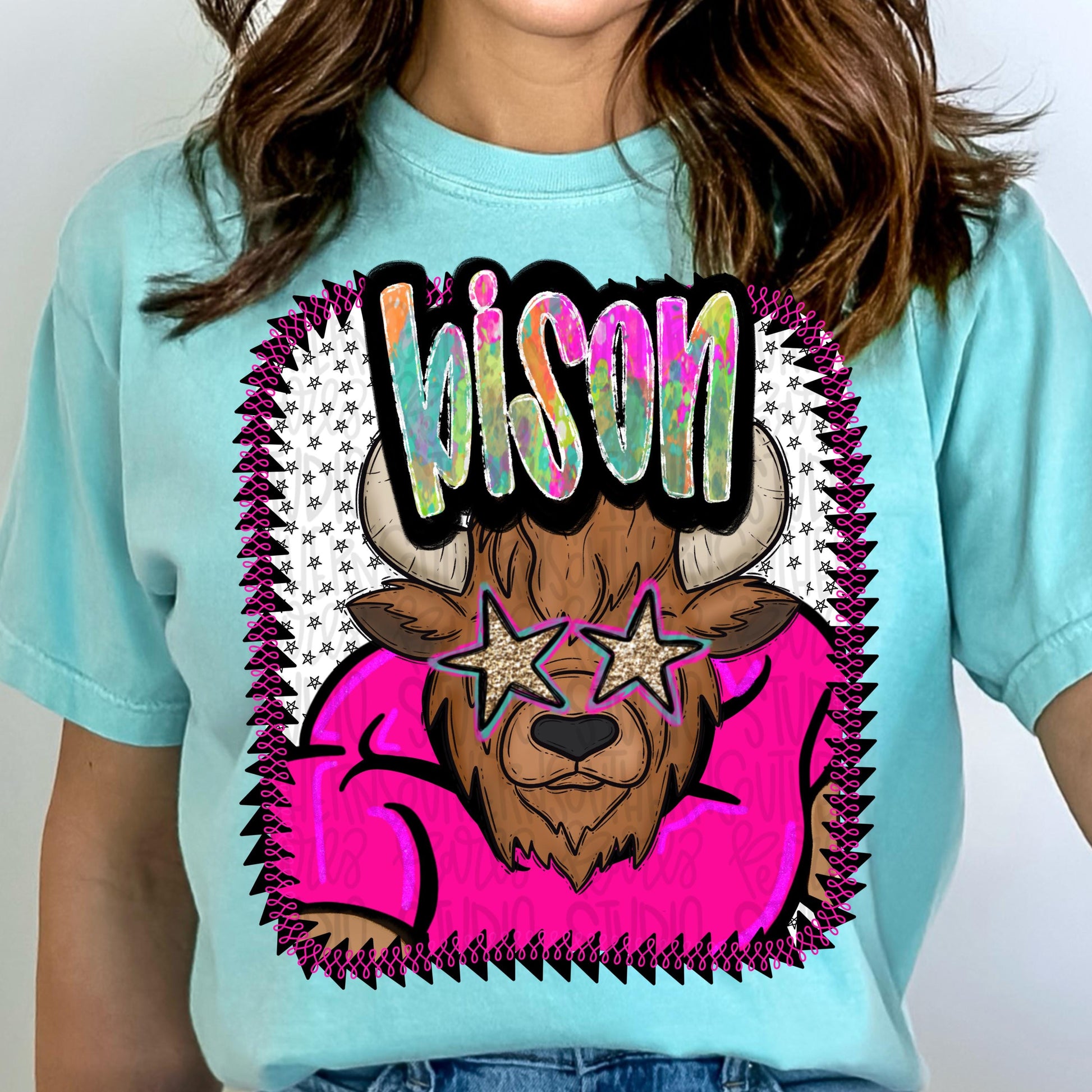 Pink Jersey Mascot bison | Sublimation Design | Digital Download | Women’s, Kids Shirt PNG