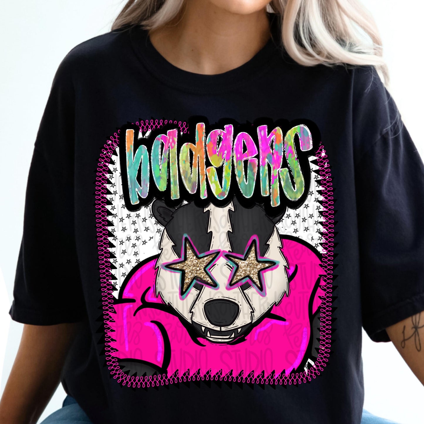 Pink Jersey Mascot badgers | Sublimation Design | Digital Download | Women’s, Kids Shirt PNG