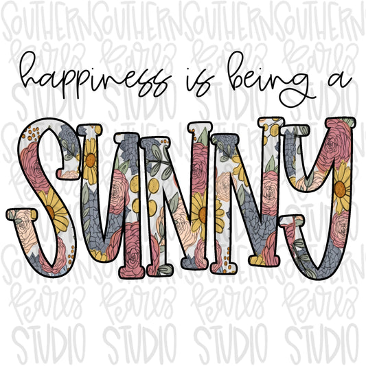 Happiness is being a SUNNY | Sublimation Design | Digital Download | Women’s, Kids Shirt PNG