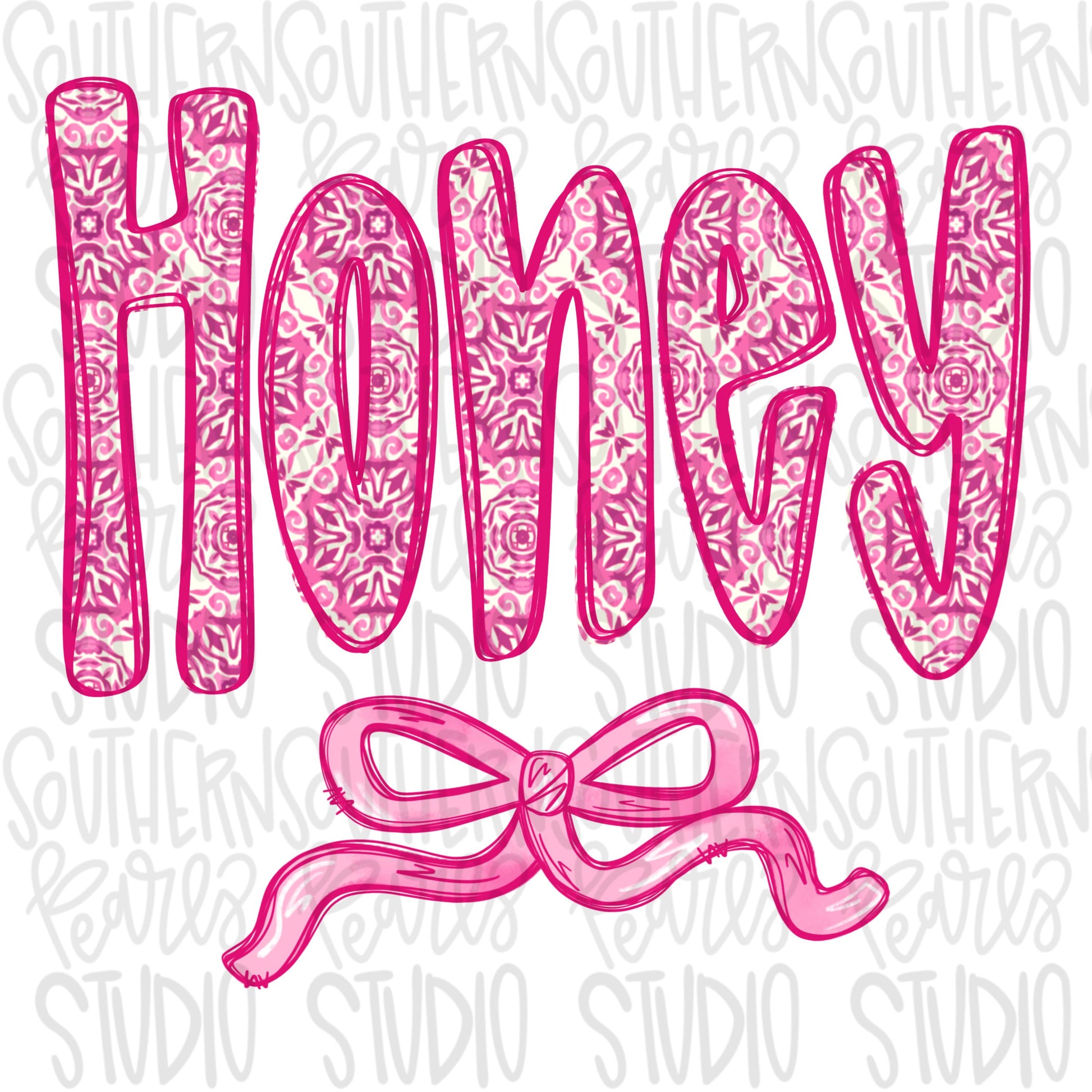 Honey pink floral with bow | Sublimation Design | Digital Download | Women’s, Kids Shirt PNG