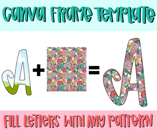 Canva Frame Template Hope Alphabet | Fill your own font | Sublimation Design | Digital Download | Women’s, Kids Shirt PNG