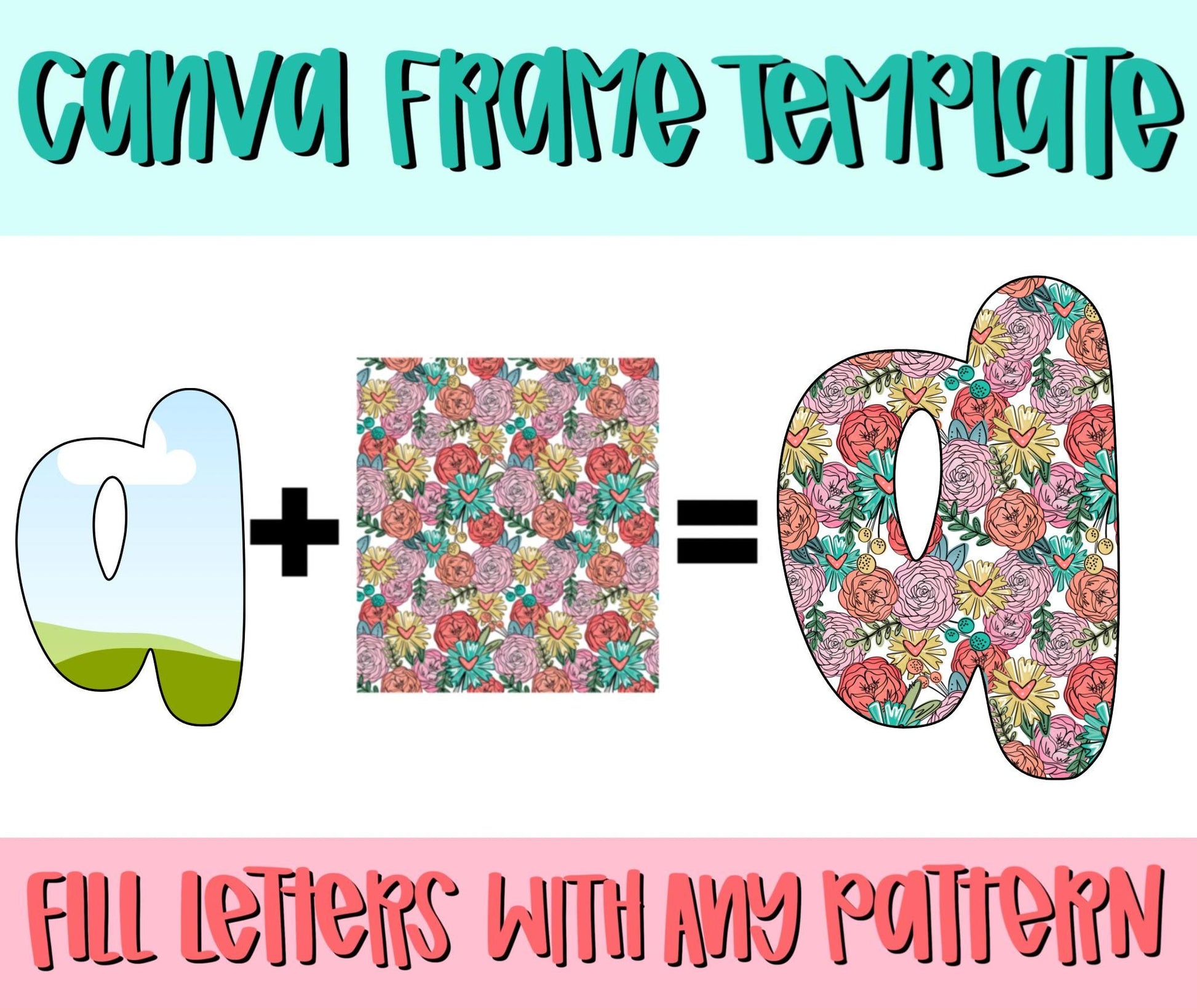 Canva Frame Template Noah Alphabet | Fill your own font | Sublimation Design | Digital Download | Women’s, Kids Shirt PNG