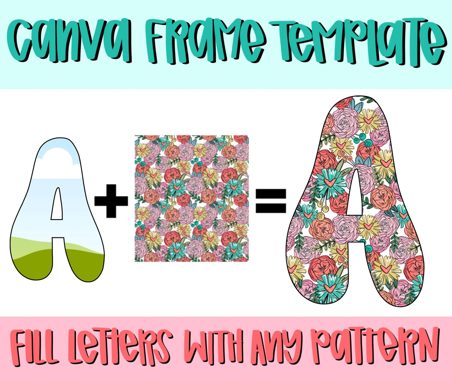 Canva Frame Template Naomi Alphabet | Fill your own font | Sublimation Design | Digital Download | Women’s, Kids Shirt PNG