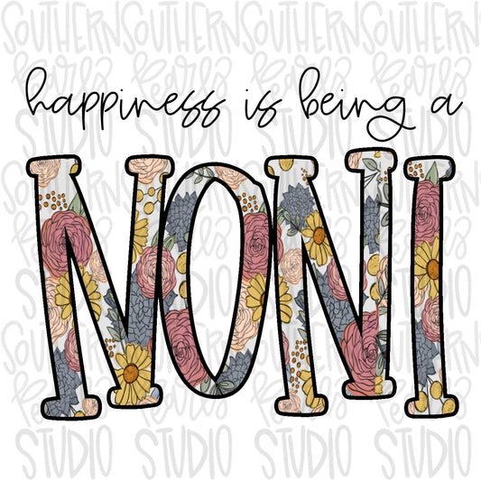 Happiness is being a NONI | Sublimation Design | Digital Download | Women’s, Kids Shirt PNG