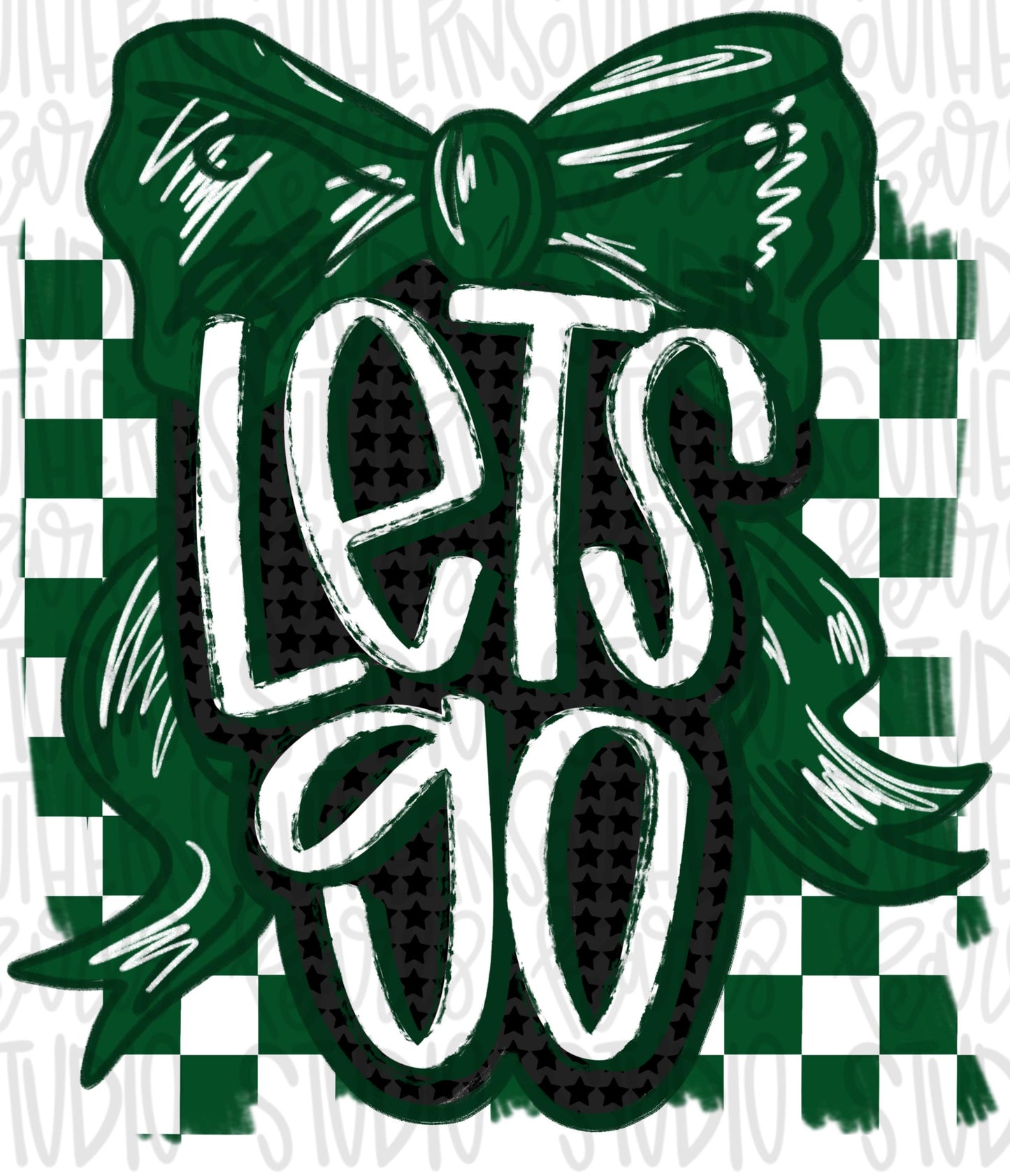 Let’s Go bow | green and black | Go Team | PNG | Sublimation | Design Download | womens and kids