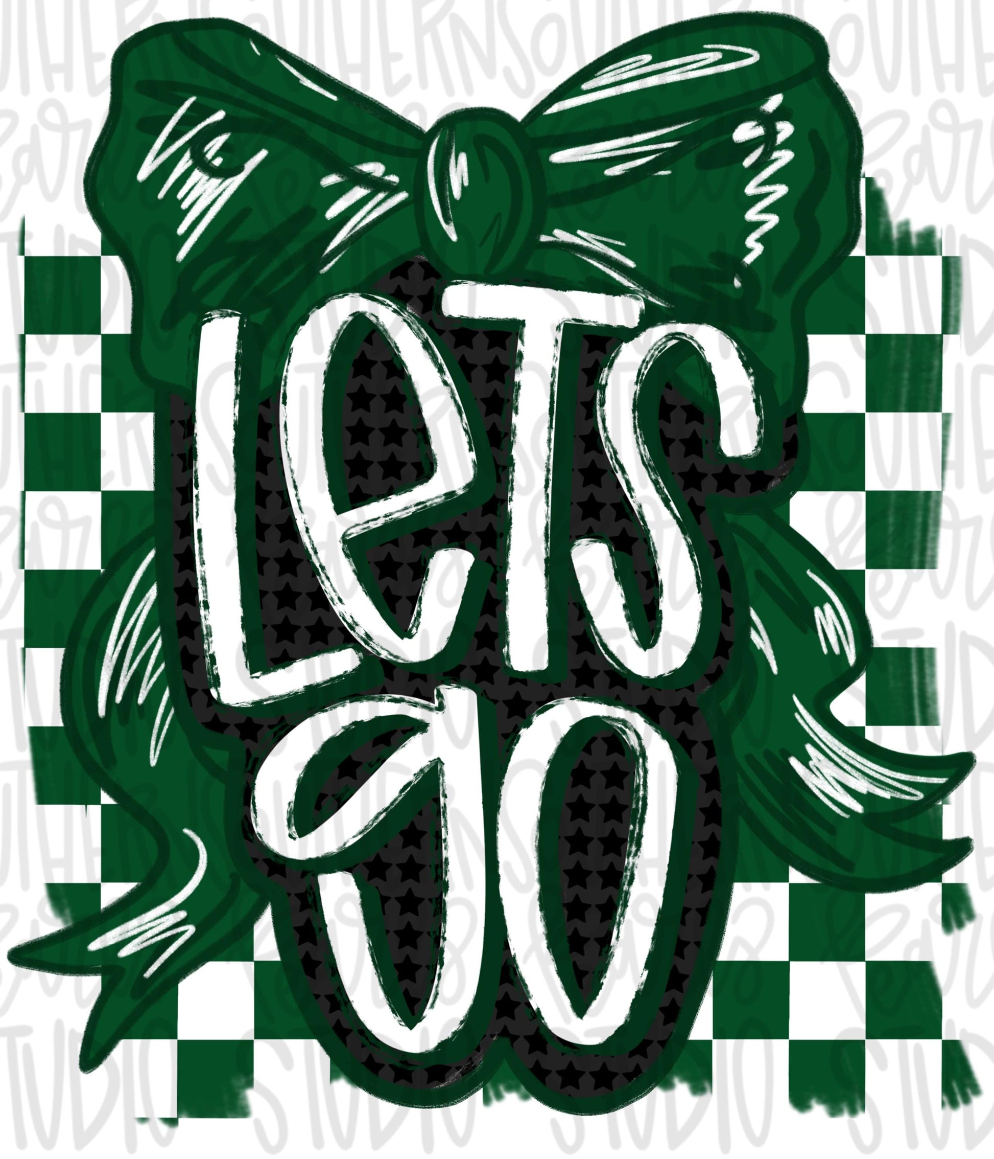 Let’s Go bow | green and black | Go Team | PNG | Sublimation | Design Download | womens and kids