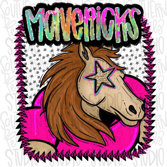 Pink Jersey Mascot mavericks | Sublimation Design | Digital Download | Women’s, Kids Shirt PNG