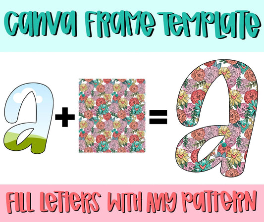 Canva Frame Template Eden Alphabet | Fill your own font | Sublimation Design | Digital Download | Women’s, Kids Shirt PNG