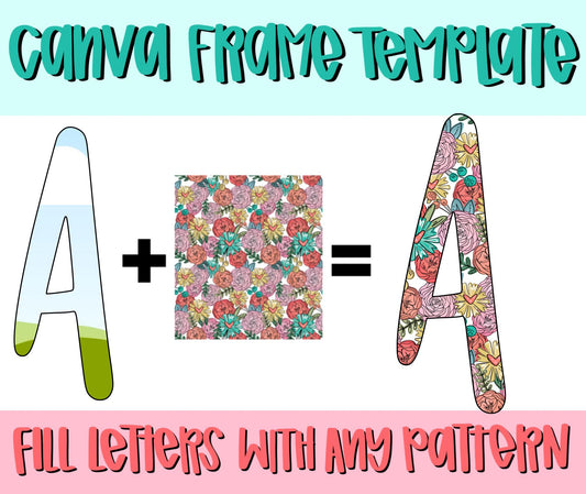 Canva Frame Template Delilah Alphabet | Fill your own font | Sublimation Design | Digital Download | Women’s, Kids Shirt PNG