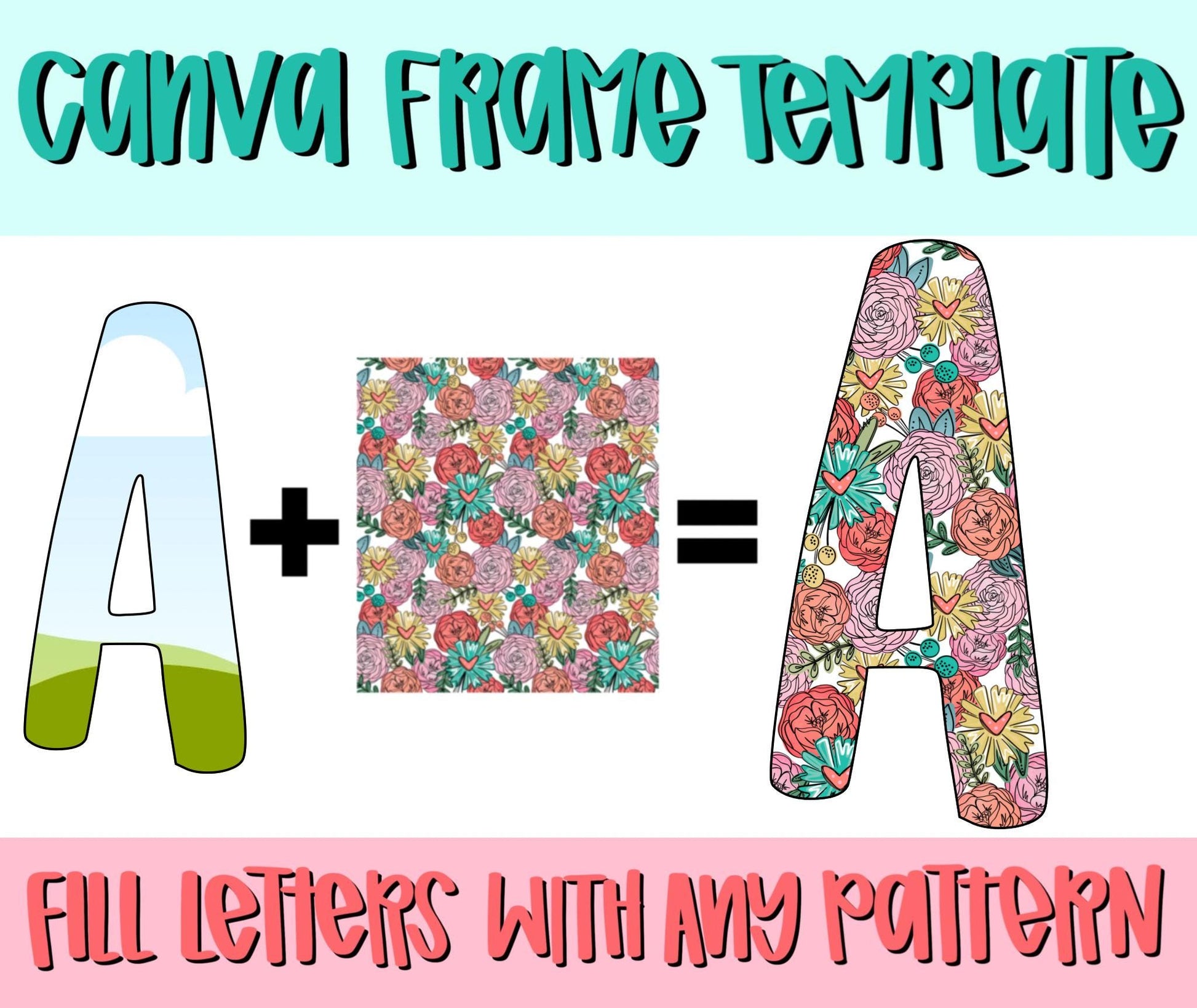 Canva Frame Template Selah Alphabet | Fill your own font | Sublimation Design | Digital Download | Women’s, Kids Shirt PNG