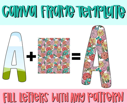 Canva Frame Template Selah Alphabet | Fill your own font | Sublimation Design | Digital Download | Women’s, Kids Shirt PNG