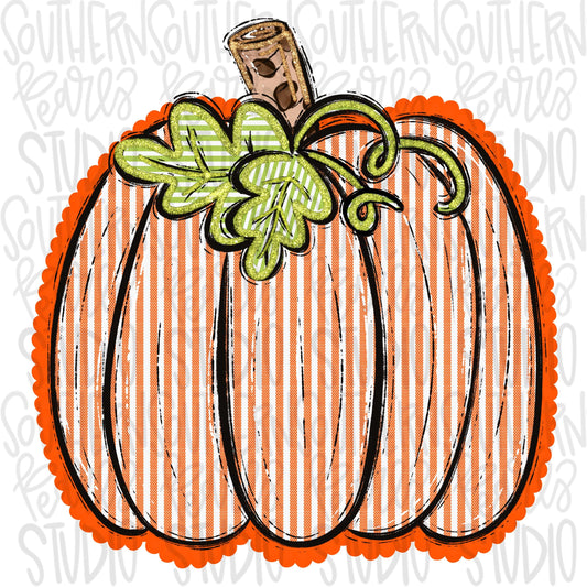 Seersucker Pumpkin | Orange | PNG Font | Sublimation Design | Digital Download | Women’s, Kids Shirt PNG