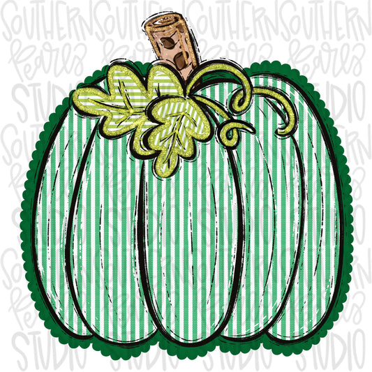Seersucker Pumpkin | Green | PNG Font | Sublimation Design | Digital Download | Women’s, Kids Shirt PNG