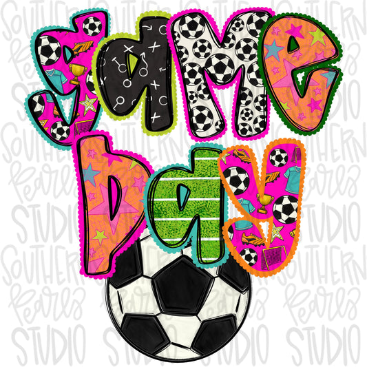 Game Day Soccer colorful | Go Team | PNG | Sublimation | Design Download