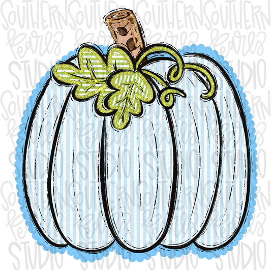 Seersucker Pumpkin | Carolina blue | PNG Font | Sublimation Design | Digital Download | Women’s, Kids Shirt PNG