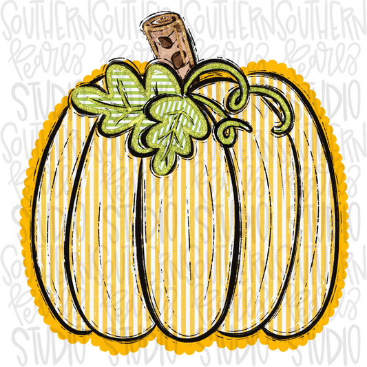 Seersucker Pumpkin | Yellow | PNG Font | Sublimation Design | Digital Download | Women’s, Kids Shirt PNG