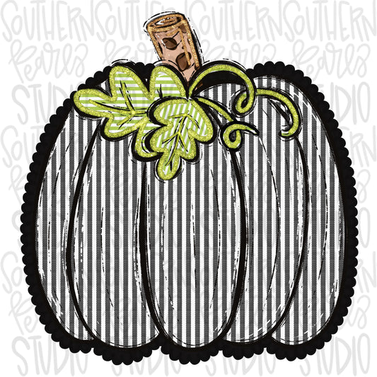 Seersucker Pumpkin | Black | PNG Font | Sublimation Design | Digital Download | Women’s, Kids Shirt PNG
