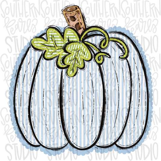 Seersucker Pumpkin | light blue | PNG Font | Sublimation Design | Digital Download | Women’s, Kids Shirt PNG