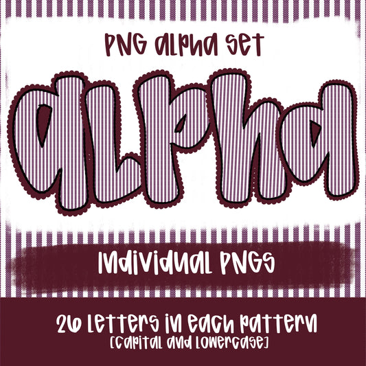 Seersucker Alpha light maroon | PNG Font | Sublimation Design | Digital Download | Women’s, Kids Shirt PNG