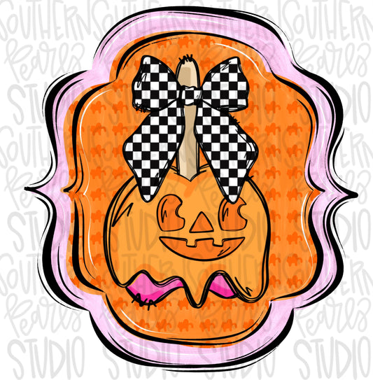 Candy Apple jack-o’-lantern in frame | Sublimation Design | Digital Download | Women’s, Kids Shirt PNG